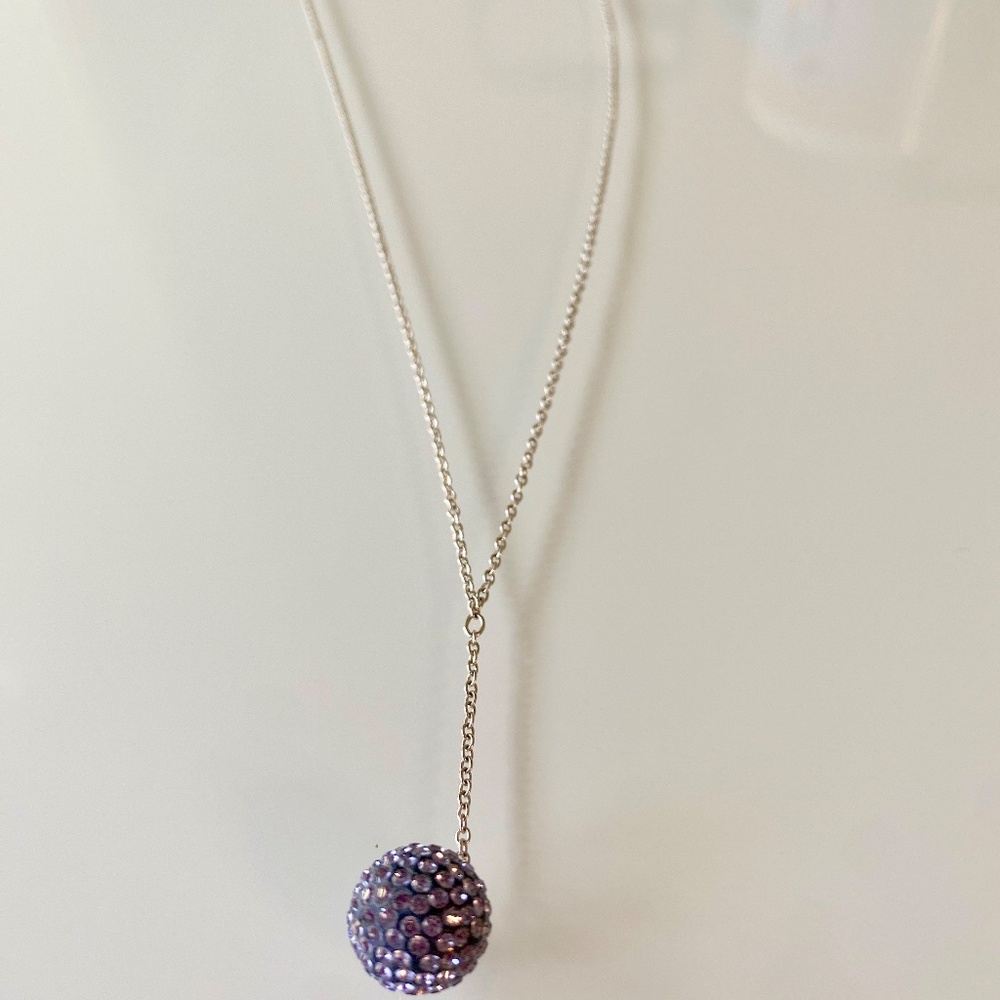 Necklace, Swarovski Blue Purple Pop Ball Necklace